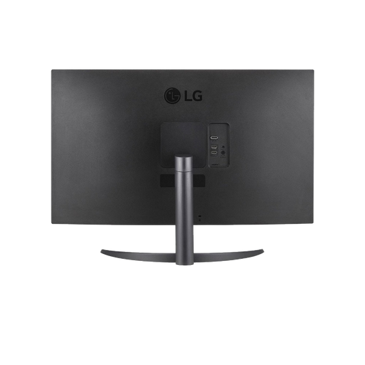 LG 32UR500B 32 inch 4K monitor - rear view showing ports and stand