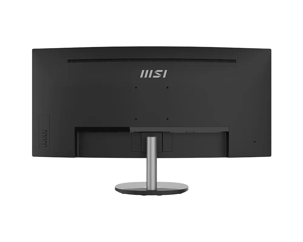 MSI PRO MP341CQ 34 inch curved monitor - rear view showing ports and VESA