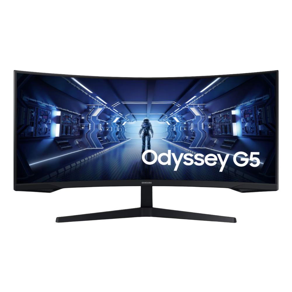 Samsung Odyssey G5 34 inch curved 1440p 165hz gaming monitor - front view